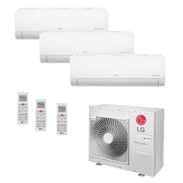 Ar Condicionado Multi-Split LG Inverter 30.000 BTU/h (1x 7.200 1x 8.500 e 1x 17.100) Quente/Frio 220