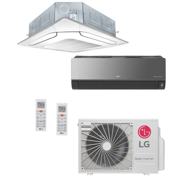 Ar Condicionado Quente/Frio 220V Multi-Split LG 18.000 BTU/h (1x Evap Cassete 4 Via 9.000 BTU/h + 1x